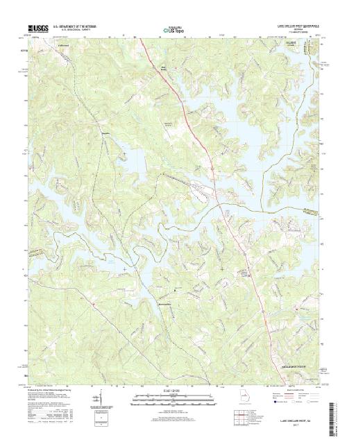 MyTopo Lake Sinclair West, USGS Quad Topo Map