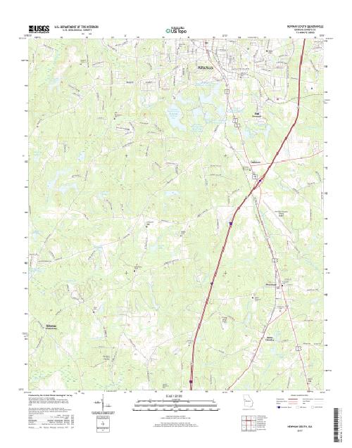 MyTopo Newnan South, USGS Quad Topo Map