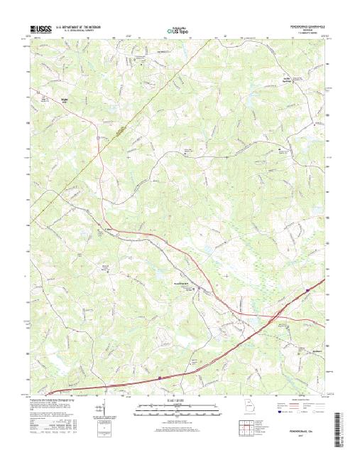 MyTopo Pendergrass, USGS Quad Topo Map