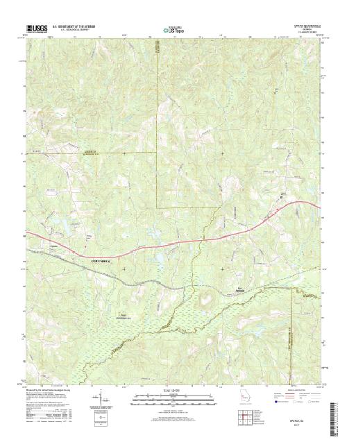 MyTopo Upatoi, USGS Quad Topo Map