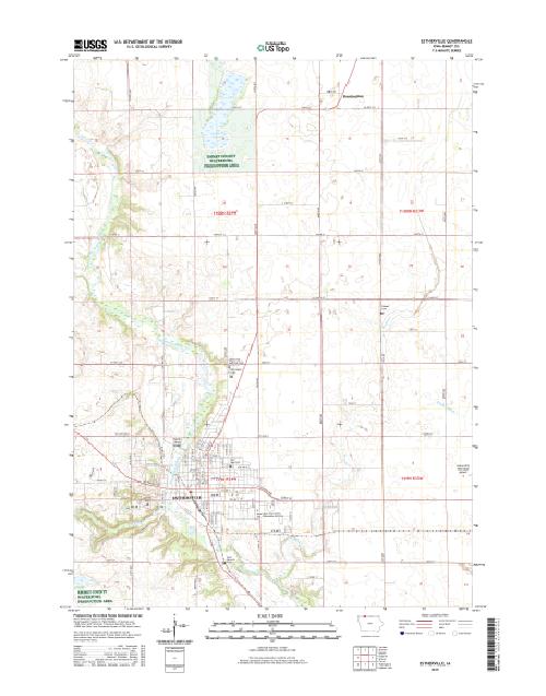 MyTopo Estherville, Iowa USGS Quad Topo Map