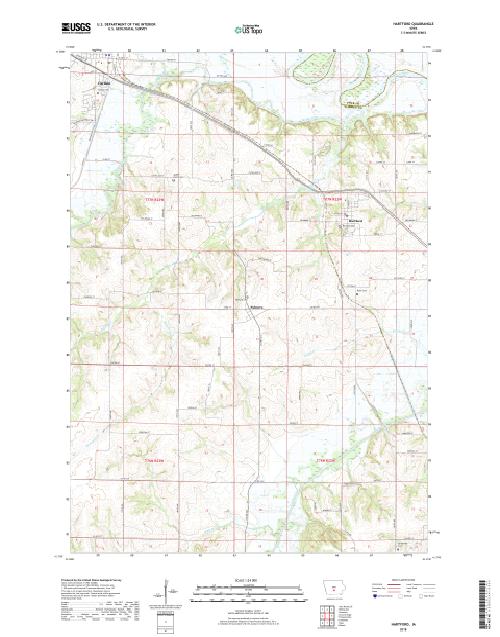 MyTopo Hartford, Iowa USGS Quad Topo Map
