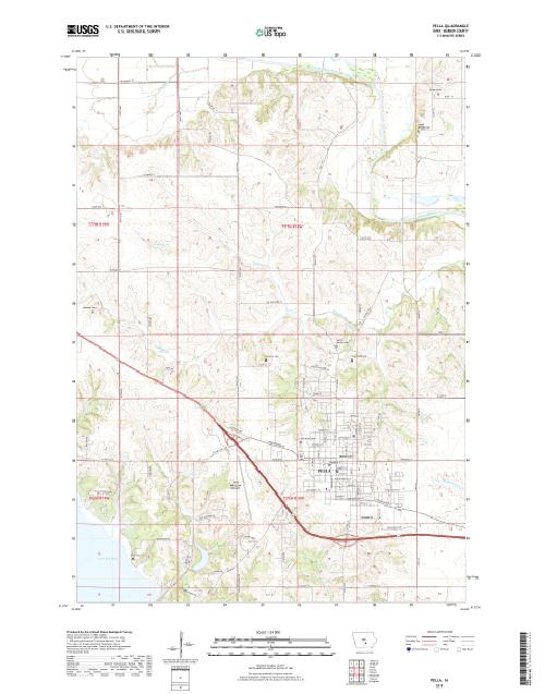 MyTopo Pella, Iowa USGS Quad Topo Map