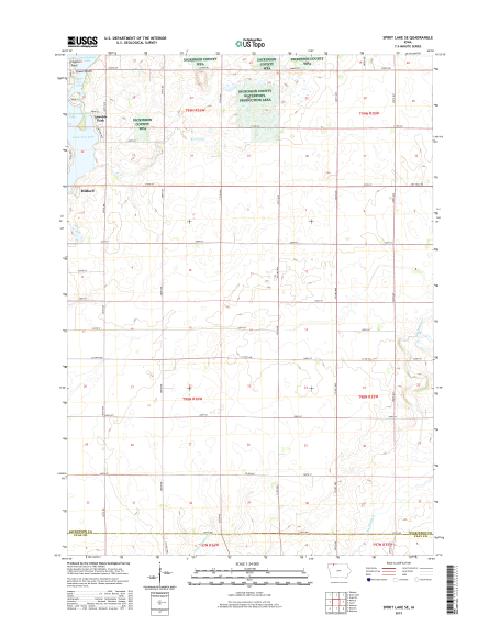 MyTopo Spirit Lake SE, Iowa USGS Quad Topo Map