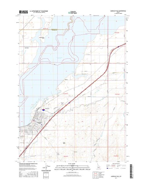 MyTopo American Falls, Idaho USGS Quad Topo Map
