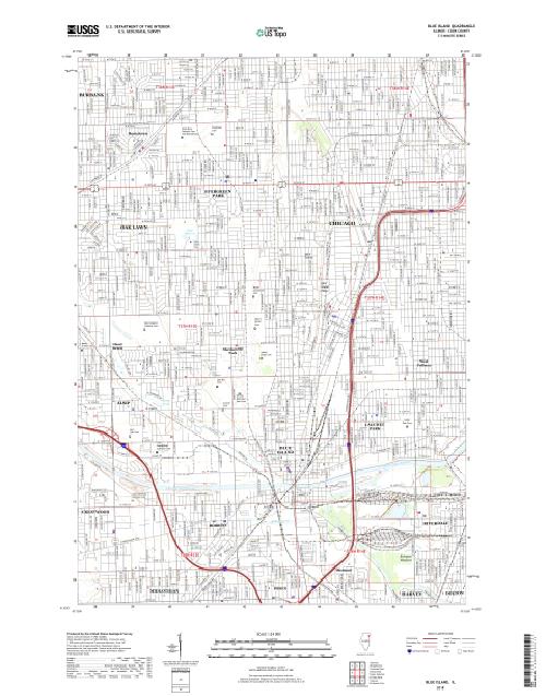 MyTopo Blue Island, Illinois USGS Quad Topo Map