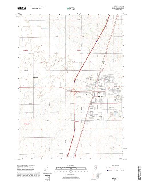 MyTopo Rantoul, Illinois USGS Quad Topo Map