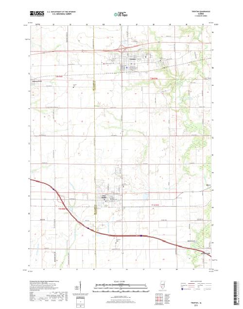 MyTopo Trenton, Illinois USGS Quad Topo Map