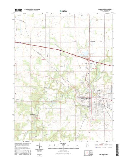 MyTopo Crawfordsville, Indiana USGS Quad Topo Map