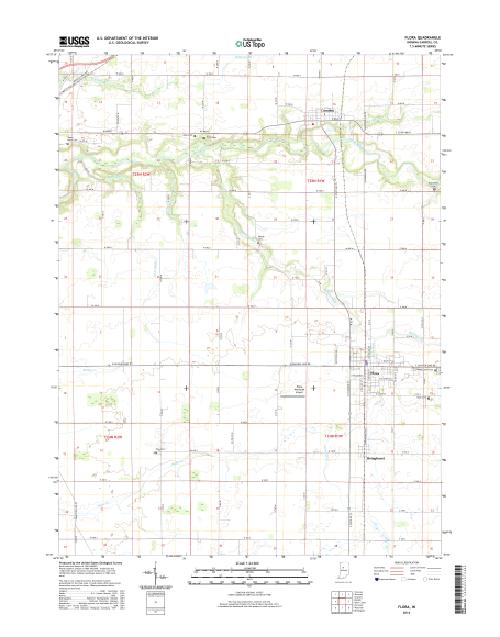 MyTopo Flora, Indiana USGS Quad Topo Map