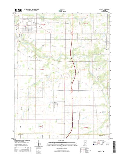 MyTopo Gas City, Indiana USGS Quad Topo Map