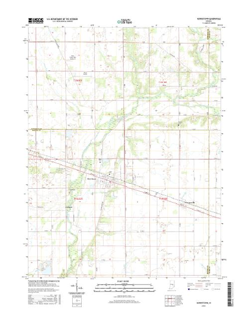 MyTopo Morristown, Indiana USGS Quad Topo Map
