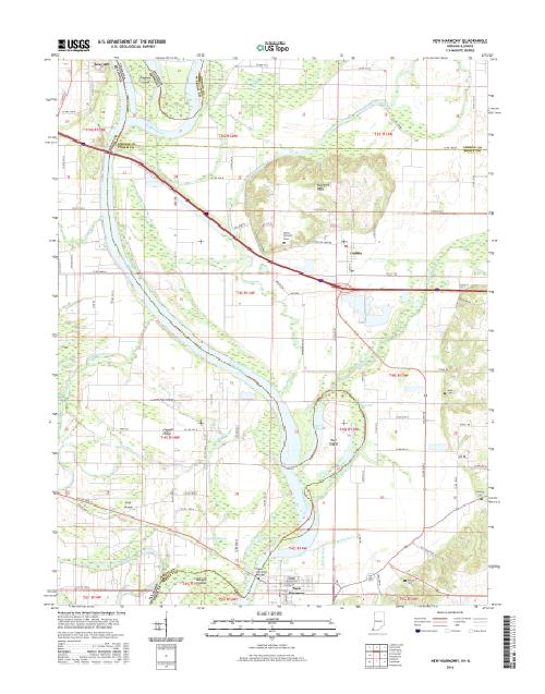 MyTopo New Harmony, Indiana USGS Quad Topo Map