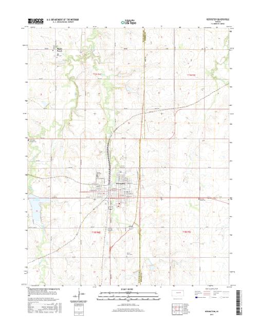 MyTopo Herington, Kansas USGS Quad Topo Map