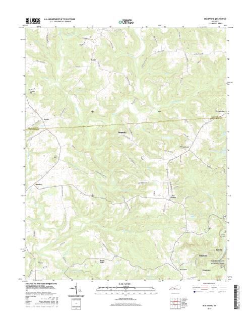 MyTopo Bee Spring, Kentucky USGS Quad Topo Map