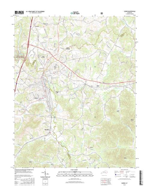MyTopo Corbin, Kentucky USGS Quad Topo Map