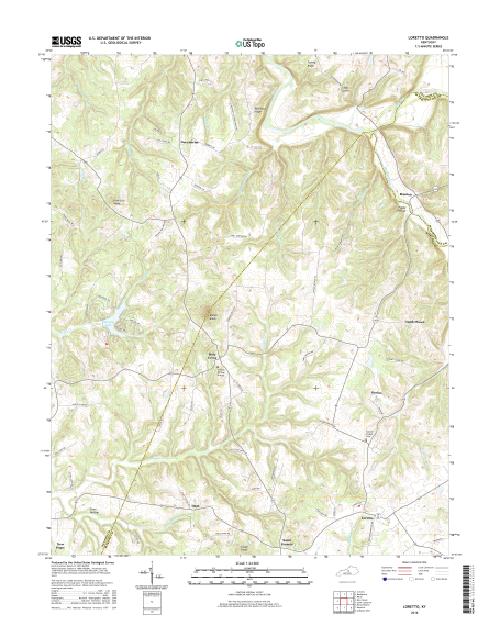 MyTopo Loretto, Kentucky USGS Quad Topo Map