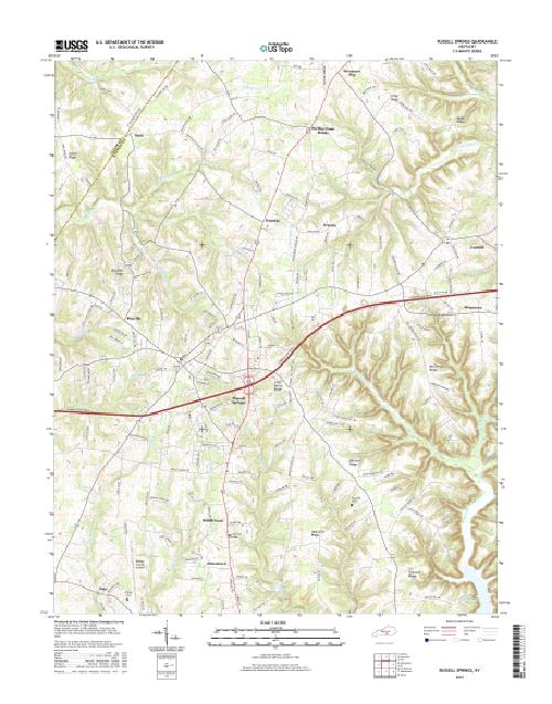 MyTopo Russell Springs, Kentucky USGS Quad Topo Map