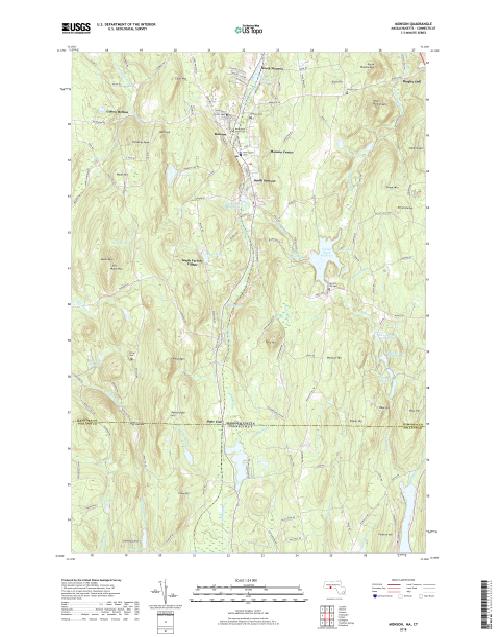 MyTopo Monson, Massachusetts USGS Quad Topo Map