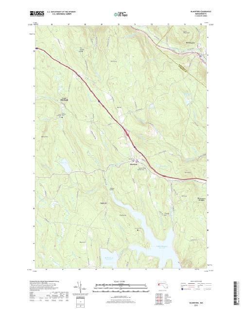 MyTopo Blandford, Massachusetts USGS Quad Topo Map