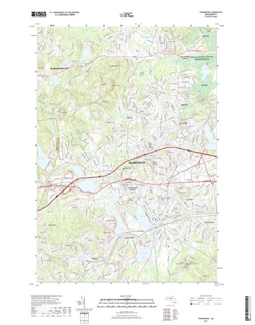 MyTopo Framingham, Massachusetts USGS Quad Topo Map