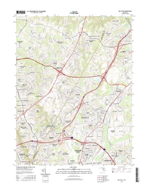 MyTopo Beltsville, Maryland USGS Quad Topo Map
