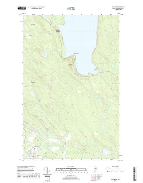 MyTopo Milo North, Maine USGS Quad Topo Map