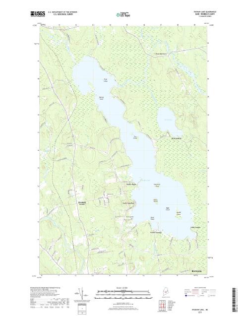 MyTopo Pushaw Lake, Maine USGS Quad Topo Map