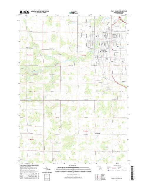 MyTopo Mount Pleasant, Michigan USGS Quad Topo Map