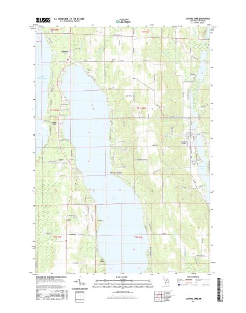 MyTopo Central Lake, Michigan USGS Quad Topo Map