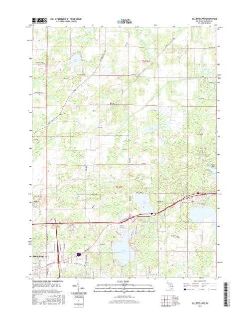 MyTopo Gilletts Lake, Michigan USGS Quad Topo Map