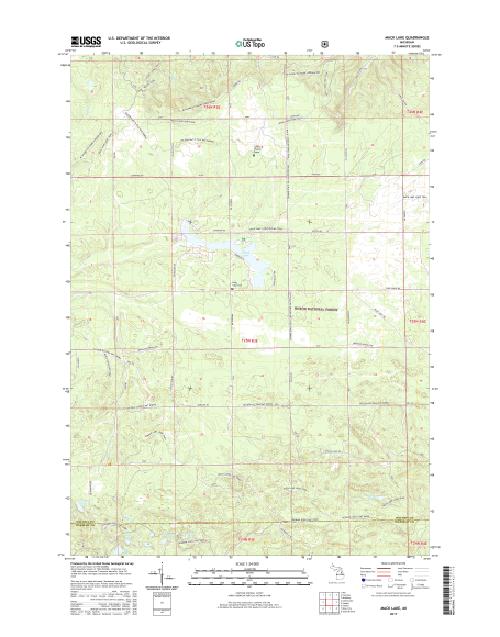 MyTopo Mack Lake, Michigan USGS Quad Topo Map