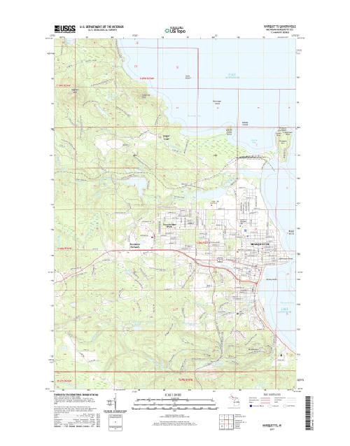 MyTopo Marquette, Michigan USGS Quad Topo Map