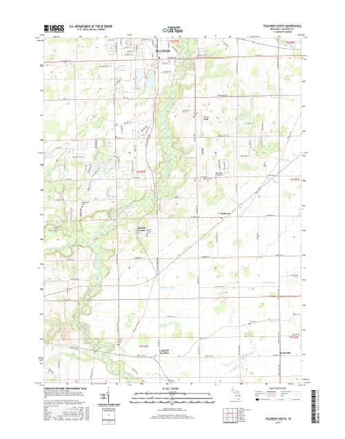 MyTopo Tecumseh South, Michigan USGS Quad Topo Map