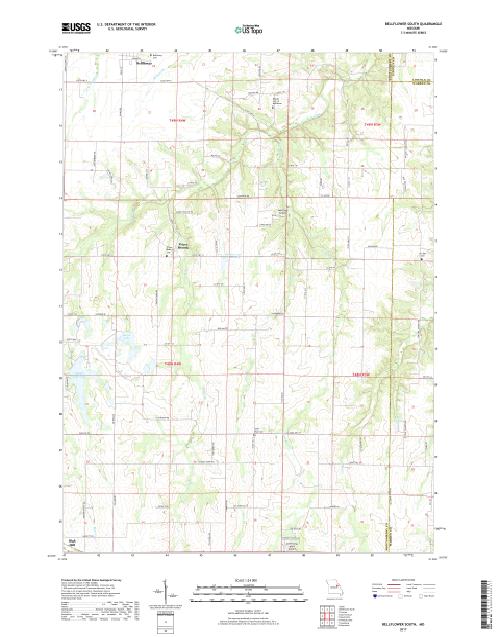 MyTopo Bellflower South, Missouri USGS Quad Topo Map
