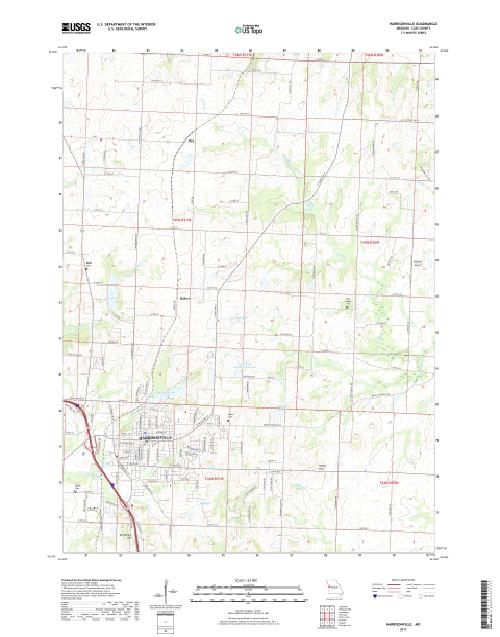 MyTopo Harrisonville, Missouri USGS Quad Topo Map