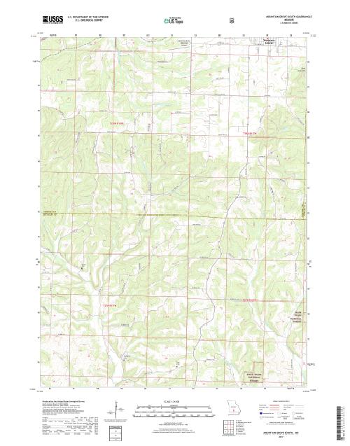 MyTopo Mountain Grove South, Missouri USGS Quad Topo Map