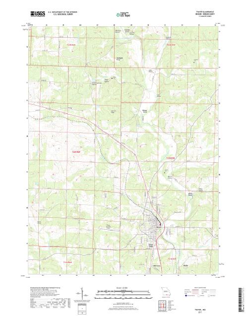 MyTopo Thayer, Missouri USGS Quad Topo Map