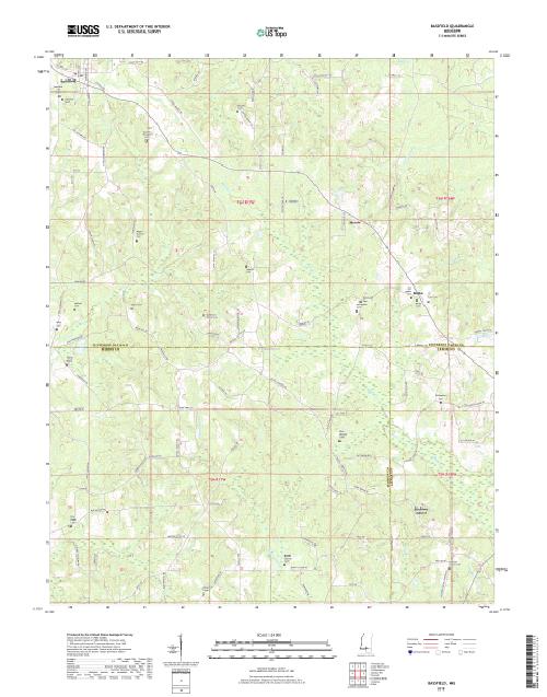 MyTopo Bassfield, Mississippi USGS Quad Topo Map