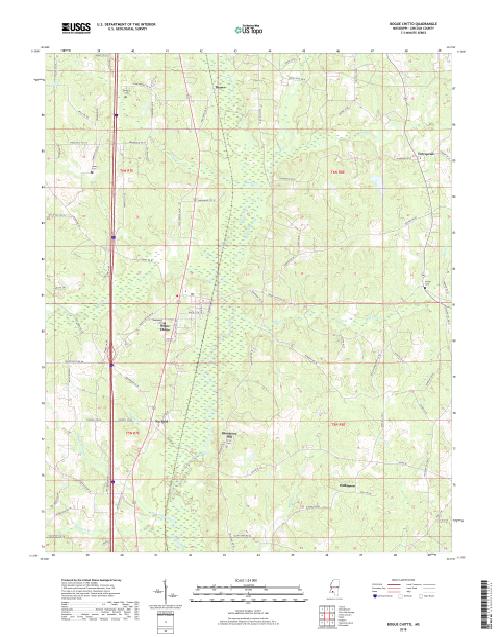MyTopo Bogue Chitto, Mississippi USGS Quad Topo Map