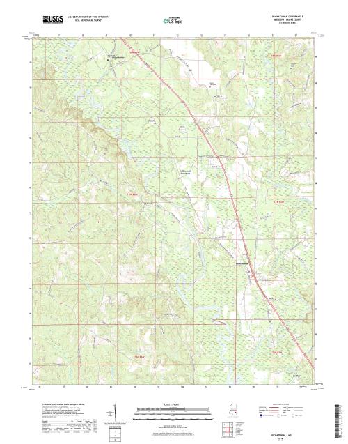 MyTopo Buckatunna, Mississippi USGS Quad Topo Map