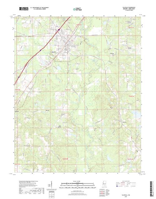 MyTopo Ellisville, Mississippi USGS Quad Topo Map