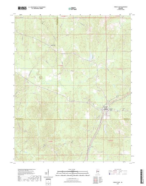 MyTopo French Camp, Mississippi USGS Quad Topo Map