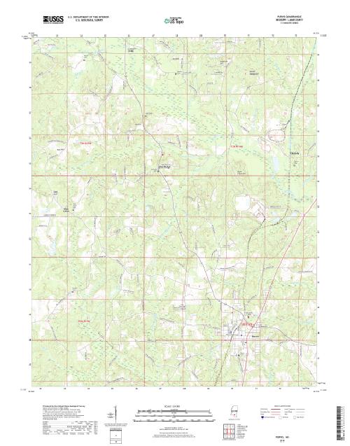MyTopo Purvis, Mississippi USGS Quad Topo Map