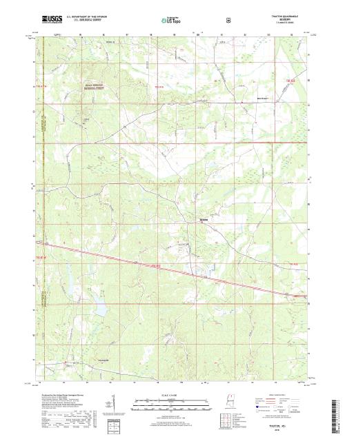 MyTopo Thaxton, Mississippi USGS Quad Topo Map