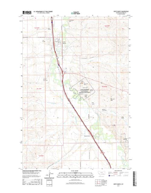 MyTopo Crow Agency, Montana USGS Quad Topo Map