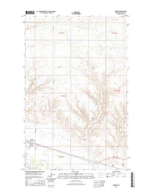 MyTopo Dodson, Montana USGS Quad Topo Map