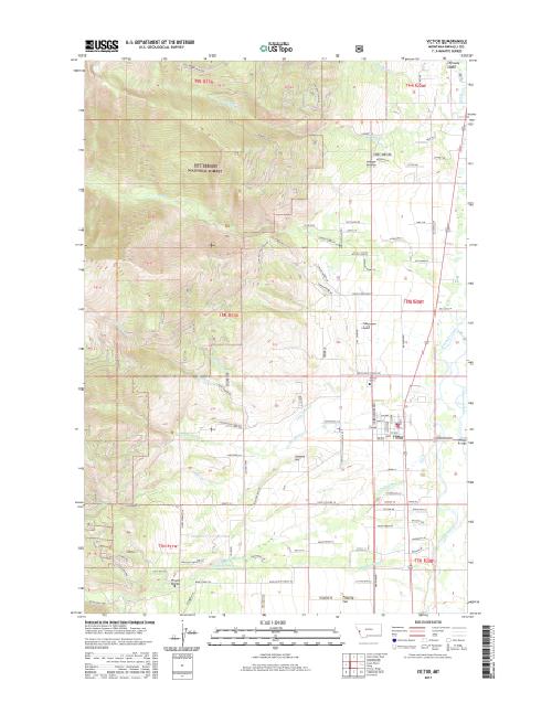 MyTopo Victor, Montana USGS Quad Topo Map