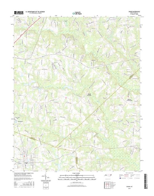MyTopo Angier, North Carolina USGS Quad Topo Map