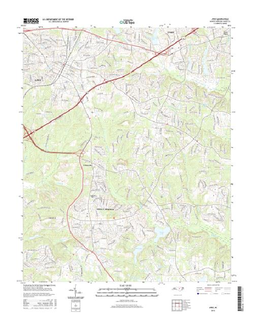MyTopo Apex, North Carolina USGS Quad Topo Map